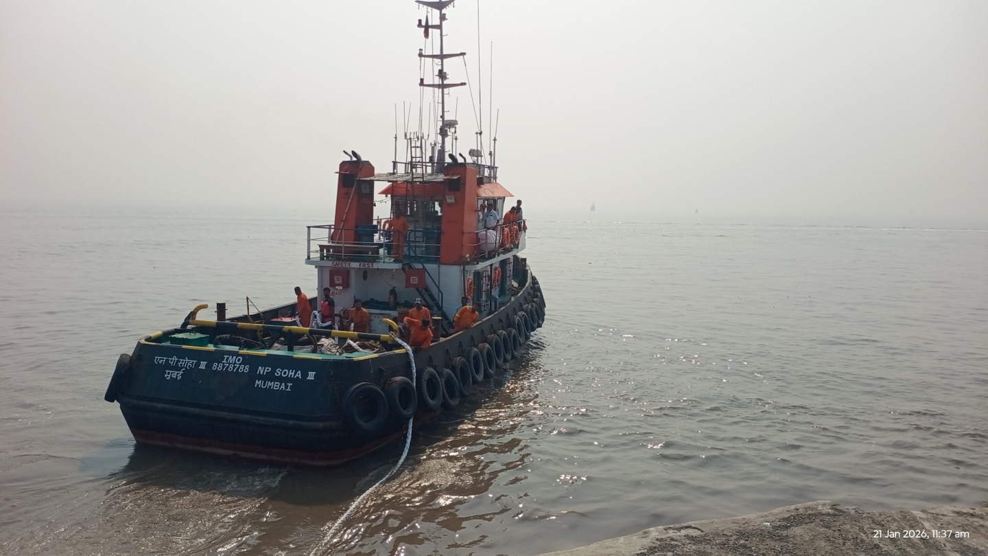 Vessel underway for offshore marine support operations