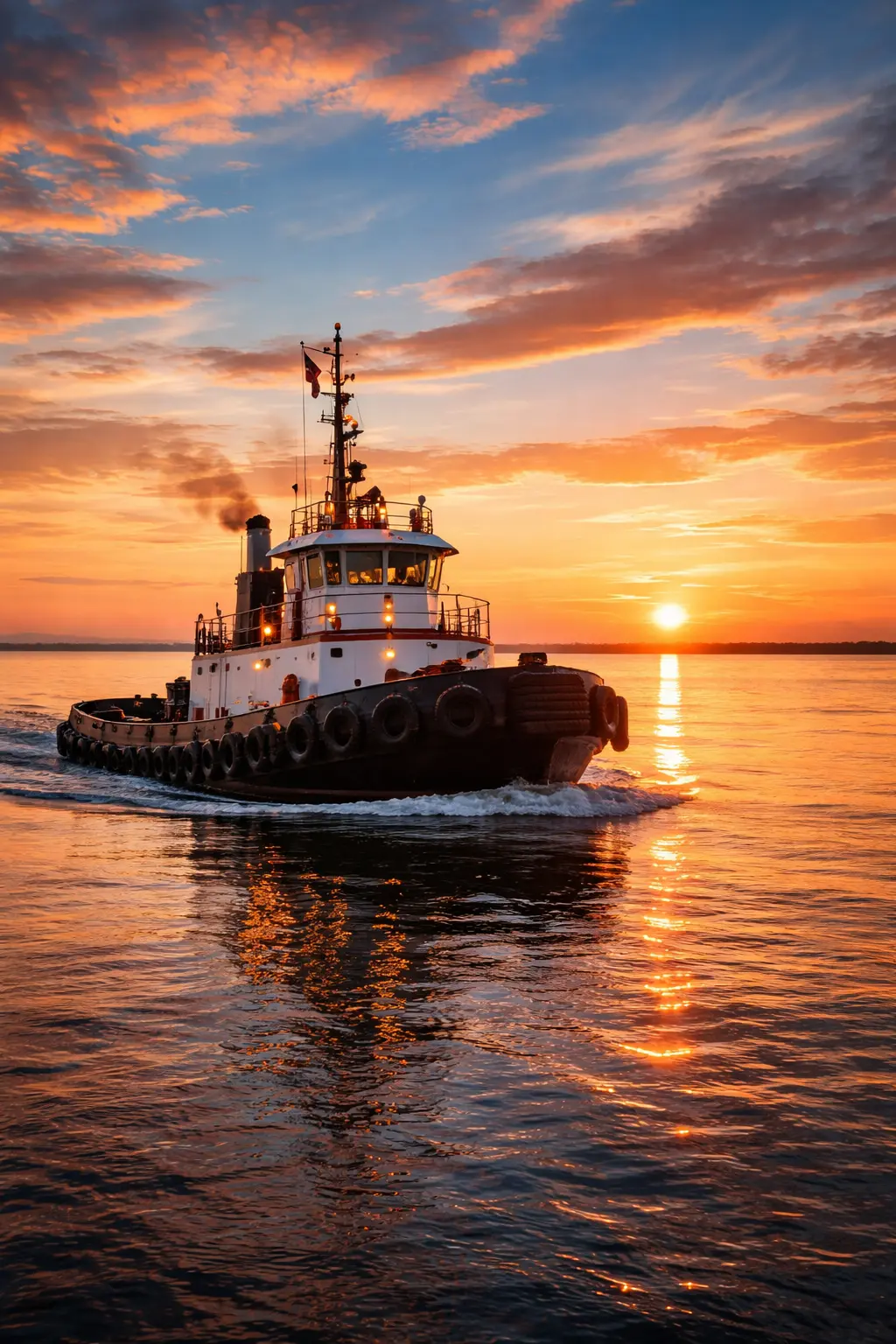 Offshore Tugboat at Sunrise